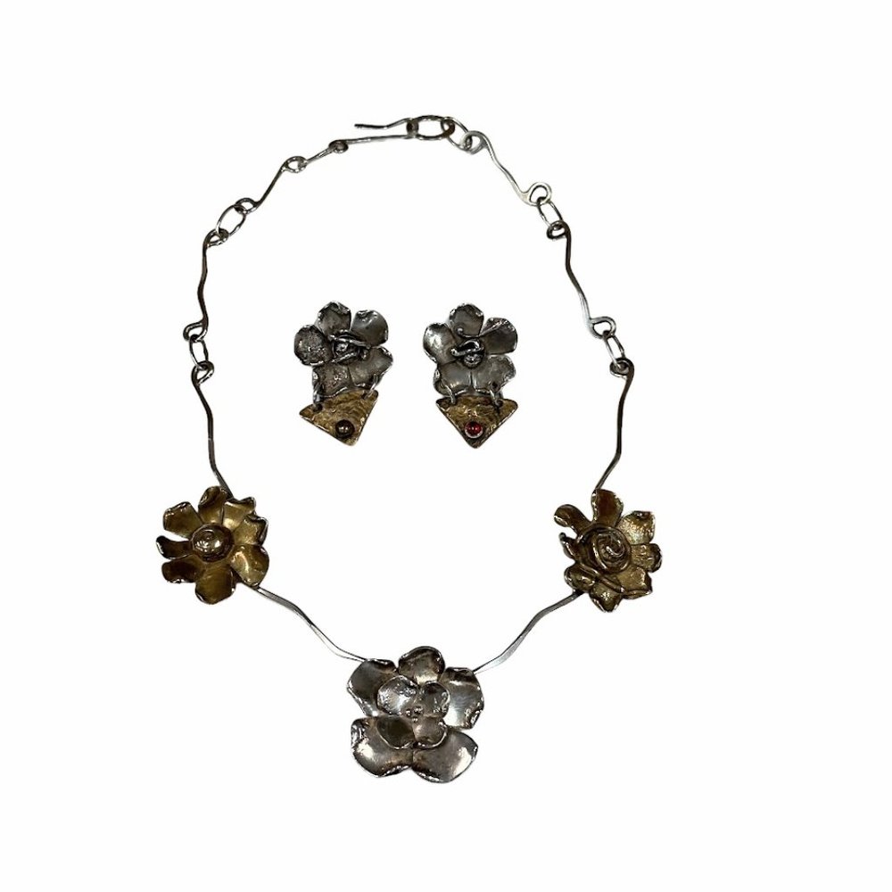 Sherry Tinsman Sterling Silver Necklace & Earrings Set